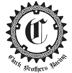 Stylized letter 'C' in a gear with 'Clock Brothers Racing' at the bottom.